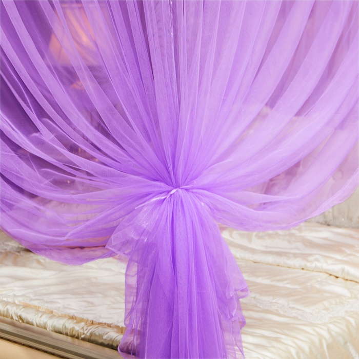 91家纺网 家纺一手货源 找家纺 冉美家纺 2026春夏新款防尘款宫廷蚊帐-叶语 叶语-紫色