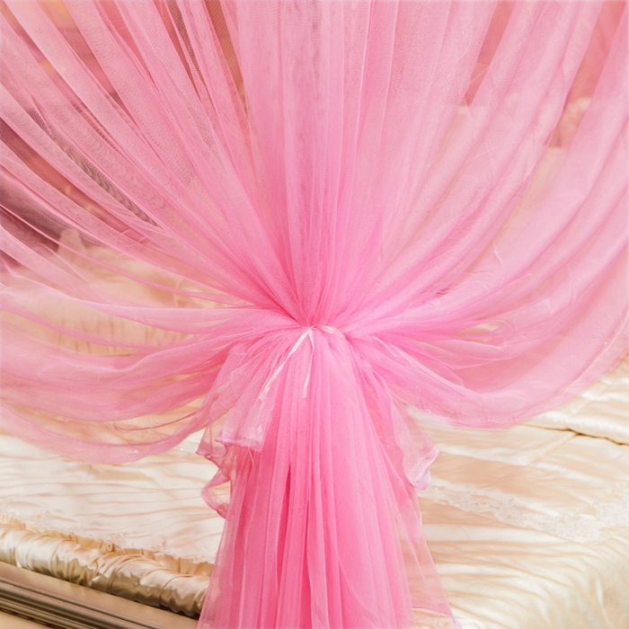 91家纺网 家纺一手货源 找家纺 冉美家纺 2026春夏新款防尘款宫廷蚊帐-叶语 叶语-粉色