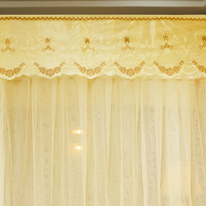 91家纺网 家纺一手货源 找家纺 冉美家纺 2026春夏新款防尘款宫廷蚊帐-叶语 叶语-米黄