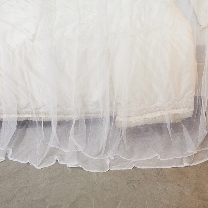 91家纺网 家纺一手货源 找家纺 冉美家纺 2026春夏新款防尘款宫廷蚊帐-叶语 叶语-白色