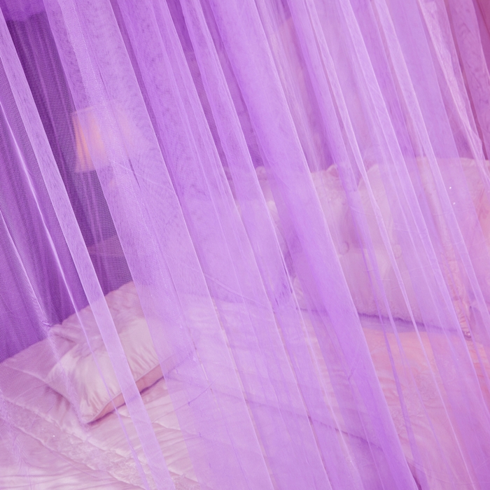 91家纺网 家纺一手货源 找家纺 冉美家纺 2026春夏新款防尘款宫廷蚊帐-叶语 叶语-紫色