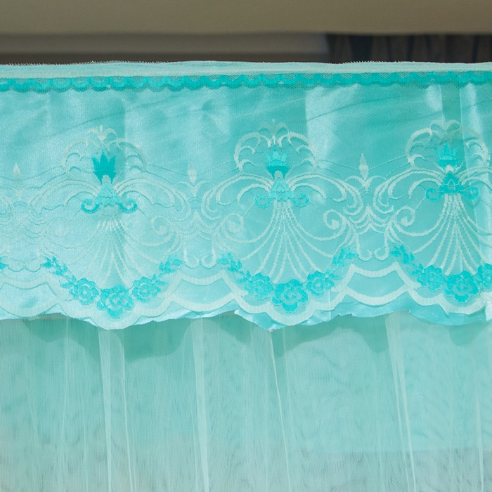 91家纺网 家纺一手货源 找家纺 冉美家纺 2026春夏新款防尘款宫廷蚊帐-叶语 叶语-水绿