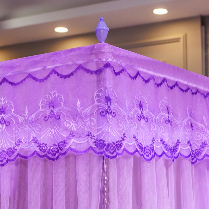 91家纺网 家纺一手货源 找家纺 冉美家纺 2026春夏新款防尘款宫廷蚊帐-叶语 叶语-紫色