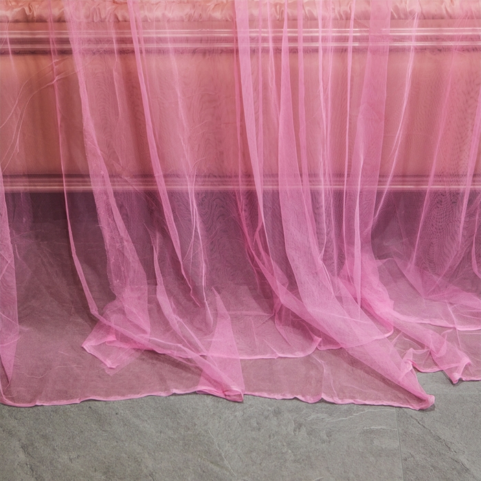 91家纺网 家纺一手货源 找家纺 冉美家纺 2026春夏新款防尘款宫廷蚊帐-叶语 叶语-粉色