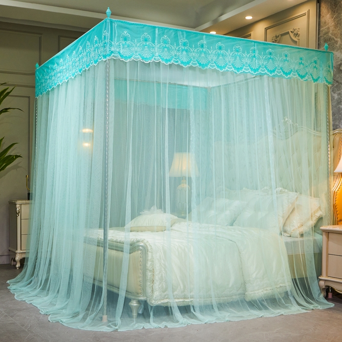 91家纺网 家纺一手货源 找家纺 冉美家纺 2026春夏新款防尘款宫廷蚊帐-叶语 叶语-水绿