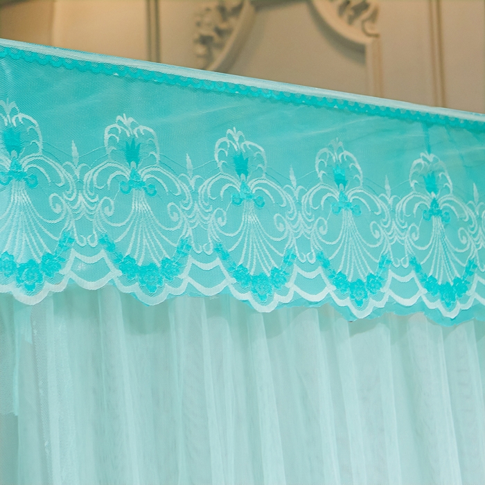 91家纺网 家纺一手货源 找家纺 冉美家纺 2026春夏新款防尘款宫廷蚊帐-叶语 叶语-水绿