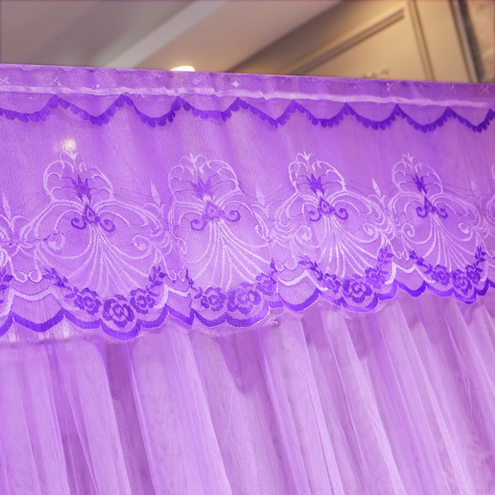 91家纺网 家纺一手货源 找家纺 冉美家纺 2026春夏新款防尘款宫廷蚊帐-叶语 叶语-紫色