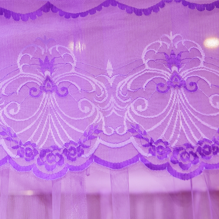 91家纺网 家纺一手货源 找家纺 冉美家纺 2026春夏新款防尘款宫廷蚊帐-叶语 叶语-紫色