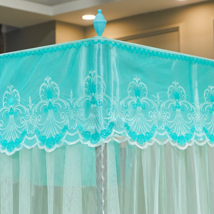 91家纺网 家纺一手货源 找家纺 冉美家纺 2026春夏新款防尘款宫廷蚊帐-叶语 叶语-水绿