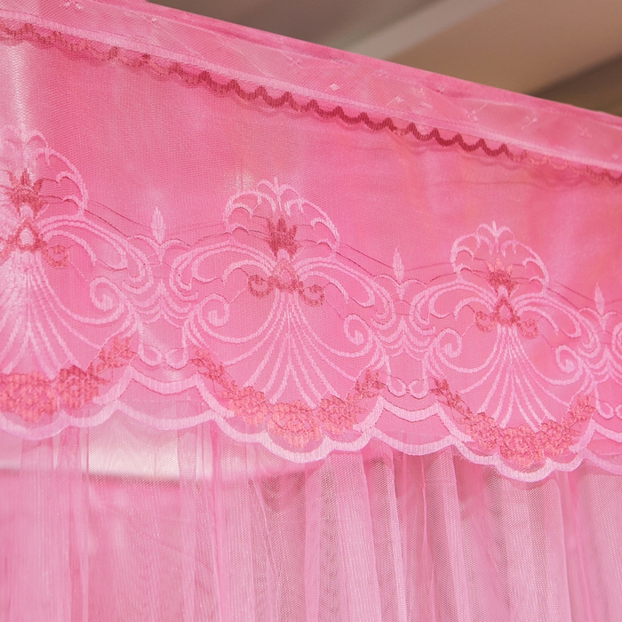 91家纺网 家纺一手货源 找家纺 冉美家纺 2026春夏新款防尘款宫廷蚊帐-叶语 叶语-粉色