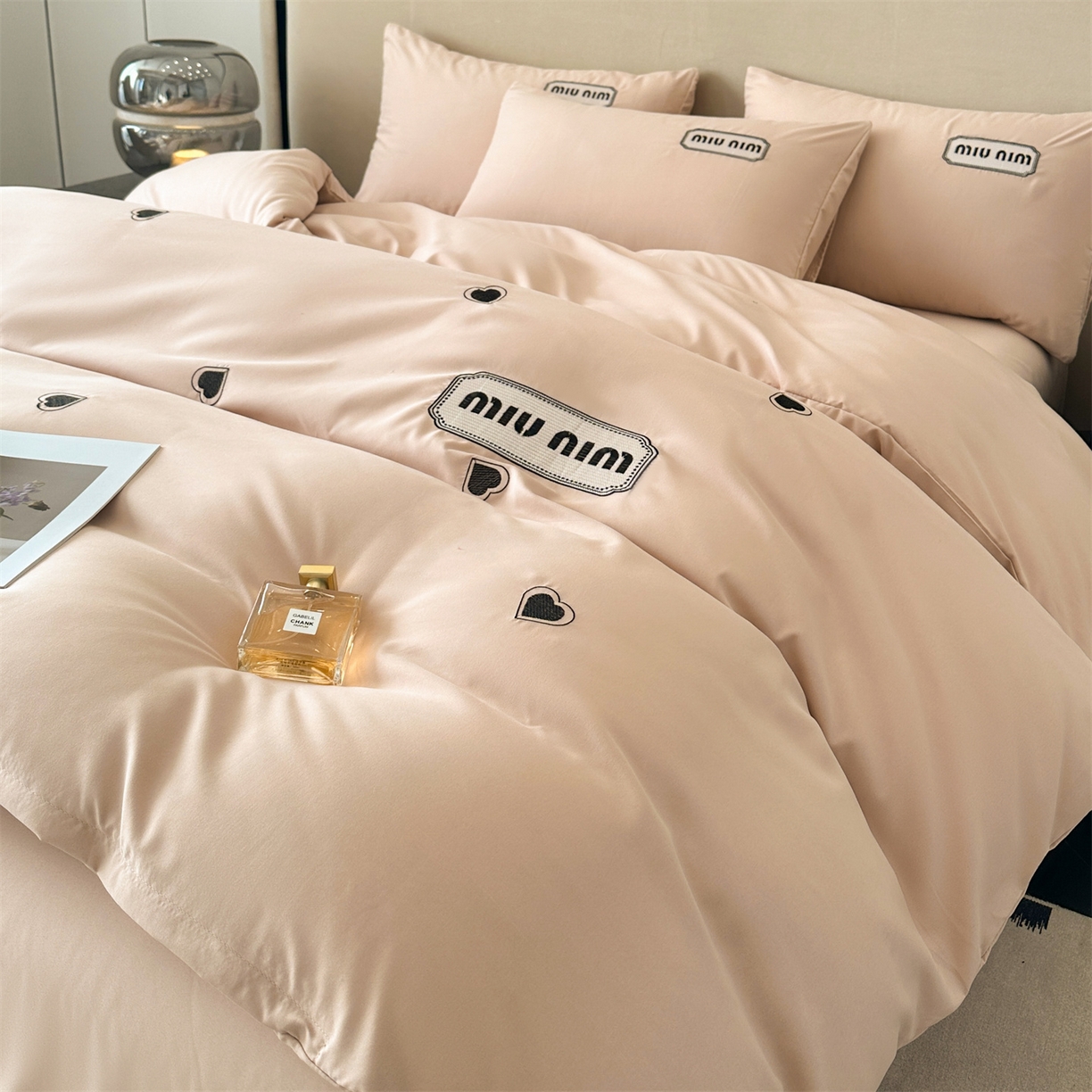 经年 2026春夏新款亲肤棉加厚磨毛刺绣四件套-缪斯 缪斯-香槟