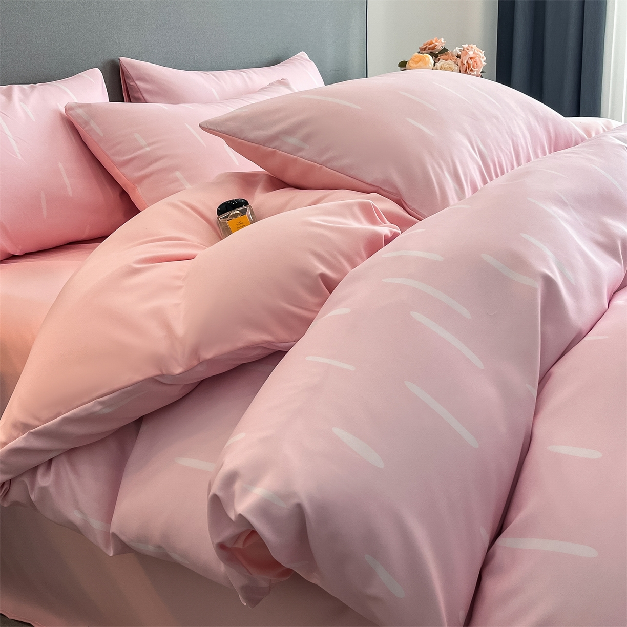 经年 2026春夏新款亲肤棉加厚磨毛数码印花四件套-流星 流星-粉