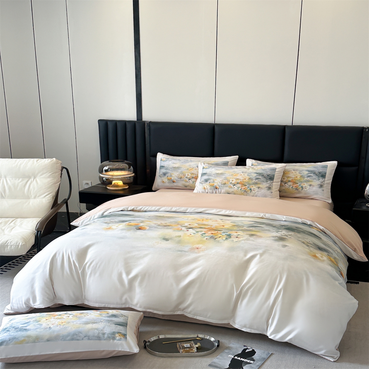 91家纺网 家纺一手货源 找家纺 经年 2026春夏新款亲肤棉加厚磨毛数码印花四件套-倾城 倾城-香槟