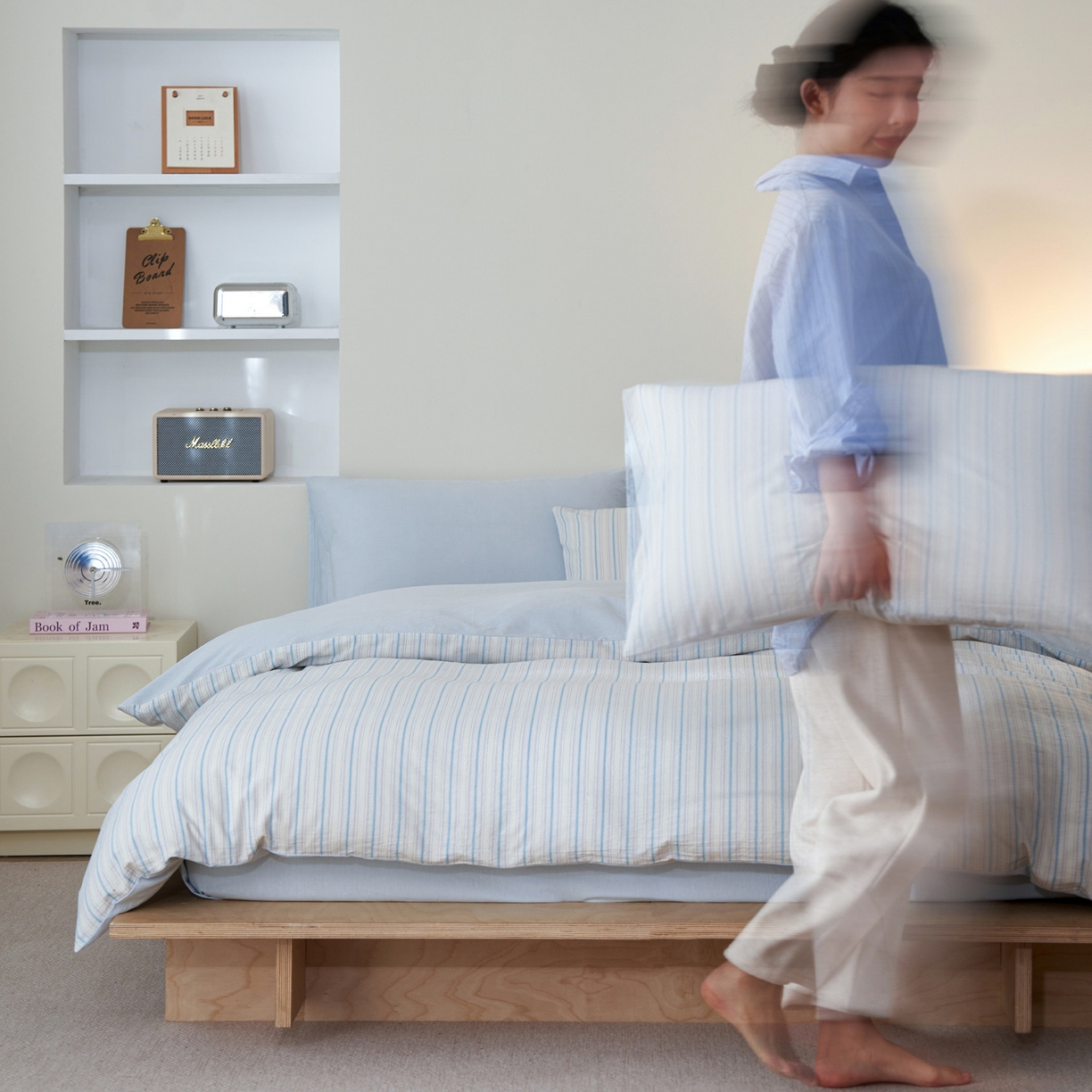 91家纺网 家纺一手货源 找家纺 （总）如一 2026新款色织小提花条纹全棉纯棉水洗棉四件套