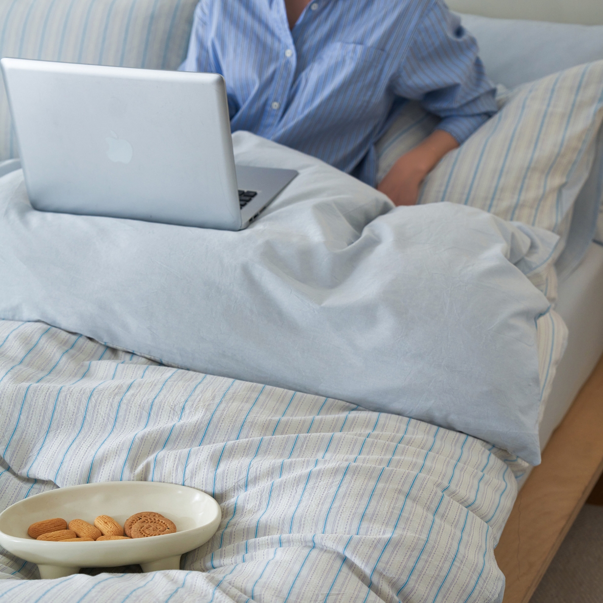 91家纺网 家纺一手货源 找家纺 （总）如一 2026新款色织小提花条纹全棉纯棉水洗棉四件套