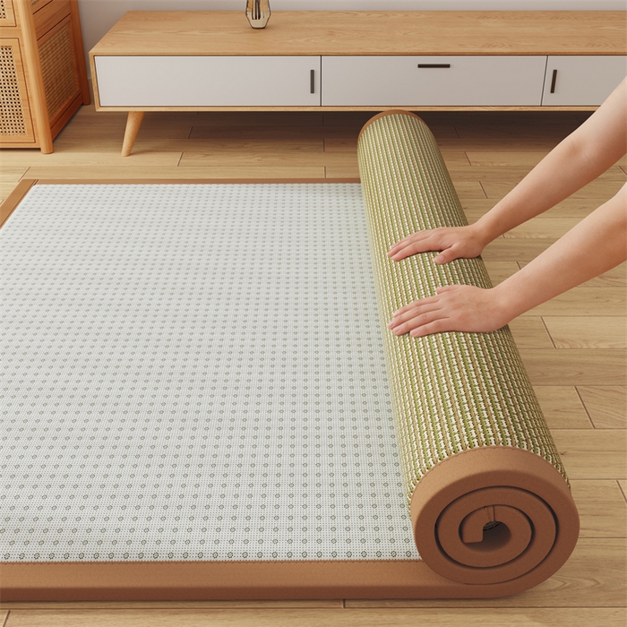 91家纺网 家纺一手货源 找家纺 缦吉 2026新款多功能凉席地垫凉感冰藤席地铺神器凉席地垫睡垫系列 竹韵高升