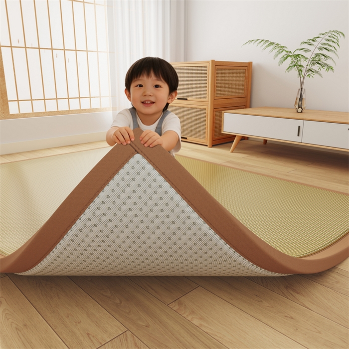 91家纺网 家纺一手货源 找家纺 缦吉 2026新款多功能凉席地垫凉感冰藤席地铺神器凉席地垫睡垫系列 竹韵高升