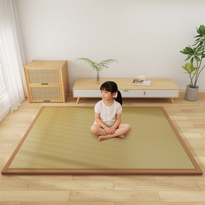 91家纺网 家纺一手货源 找家纺 缦吉 2026新款多功能凉席地垫凉感冰藤席地铺神器凉席地垫睡垫系列 竹韵高升