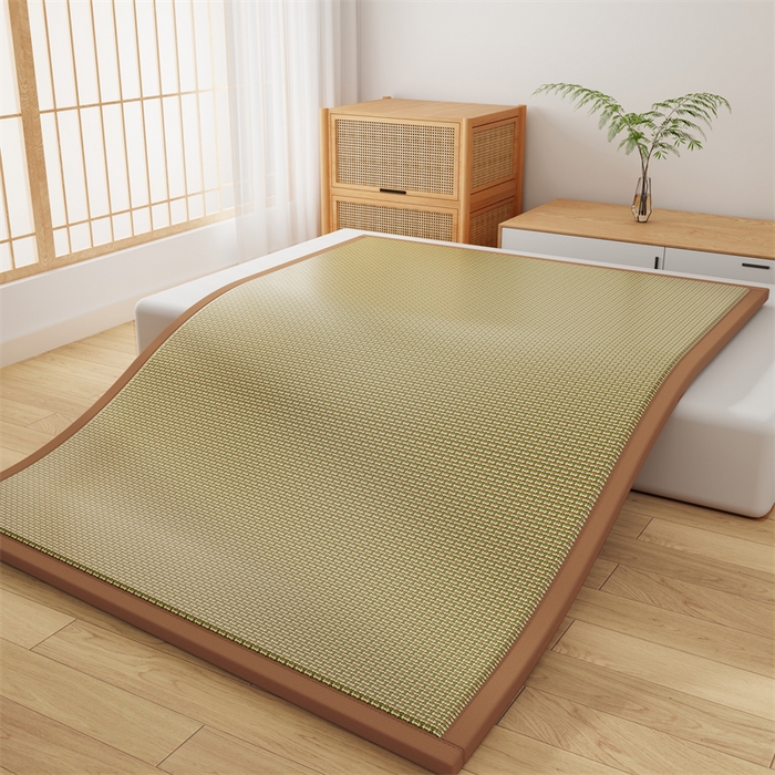 91家纺网 家纺一手货源 找家纺 缦吉 2026新款多功能凉席地垫凉感冰藤席地铺神器凉席地垫睡垫系列 竹韵高升