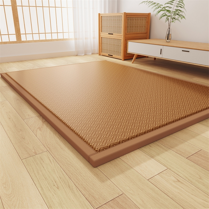 91家纺网 家纺一手货源 找家纺 缦吉 2026新款多功能凉席地垫凉感冰藤席地铺神器凉席地垫睡垫系列 回纹冰藤