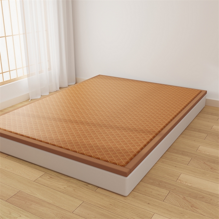 91家纺网 家纺一手货源 找家纺 缦吉 2026新款多功能凉席地垫凉感冰藤席地铺神器凉席地垫睡垫系列 金格雅纹