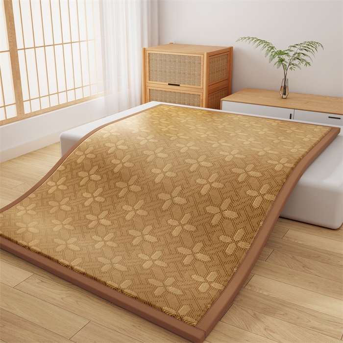 91家纺网 家纺一手货源 找家纺 缦吉 2026新款多功能凉席地垫凉感冰藤席地铺神器凉席地垫睡垫系列 四叶雅藤