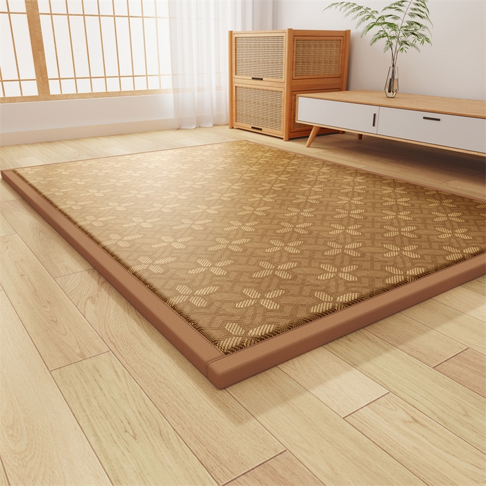 91家纺网 家纺一手货源 找家纺 缦吉 2026新款多功能凉席地垫凉感冰藤席地铺神器凉席地垫睡垫系列 四叶雅藤