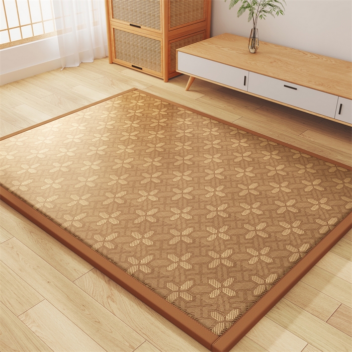 91家纺网 家纺一手货源 找家纺 缦吉 2026新款多功能凉席地垫凉感冰藤席地铺神器凉席地垫睡垫系列 四叶雅藤