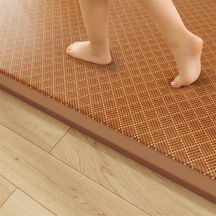 91家纺网 家纺一手货源 找家纺 缦吉 2026新款多功能凉席地垫凉感冰藤席地铺神器凉席地垫睡垫系列 金格雅纹