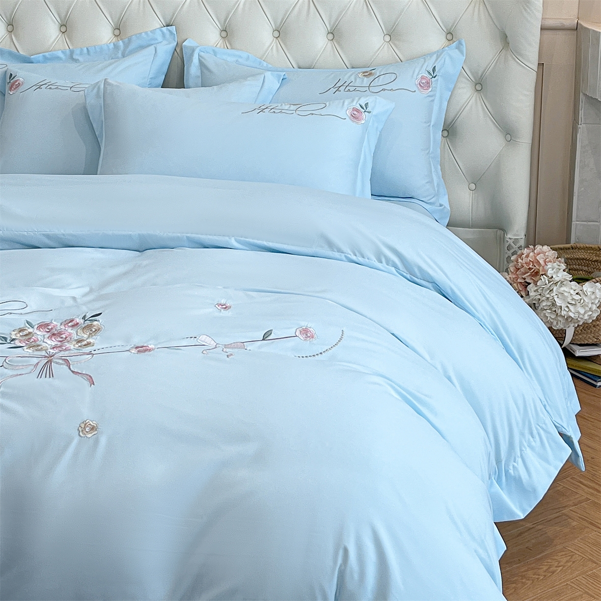 91家纺网 家纺一手货源 找家纺 经年 2026春夏新款云朵棉刺绣四件套-约定 约定-以太兰