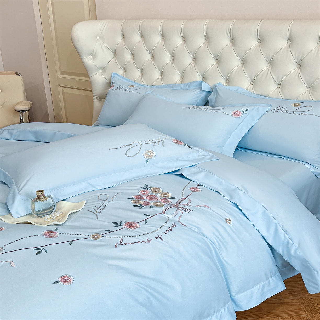 91家纺网 家纺一手货源 找家纺 经年 2026春夏新款云朵棉刺绣四件套-约定 约定-以太兰