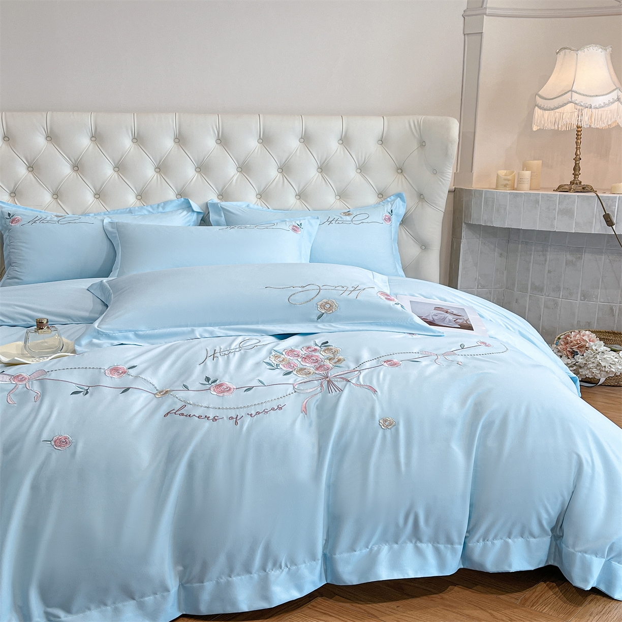 91家纺网 家纺一手货源 找家纺 经年 2026春夏新款云朵棉刺绣四件套-约定 约定-以太兰