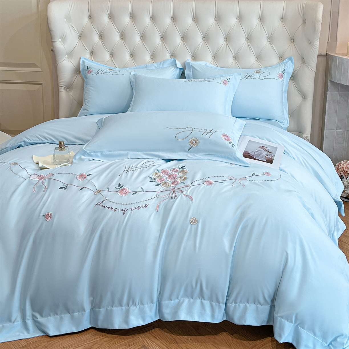 91家纺网 家纺一手货源 找家纺 经年 2026春夏新款云朵棉刺绣四件套-约定 约定-以太兰