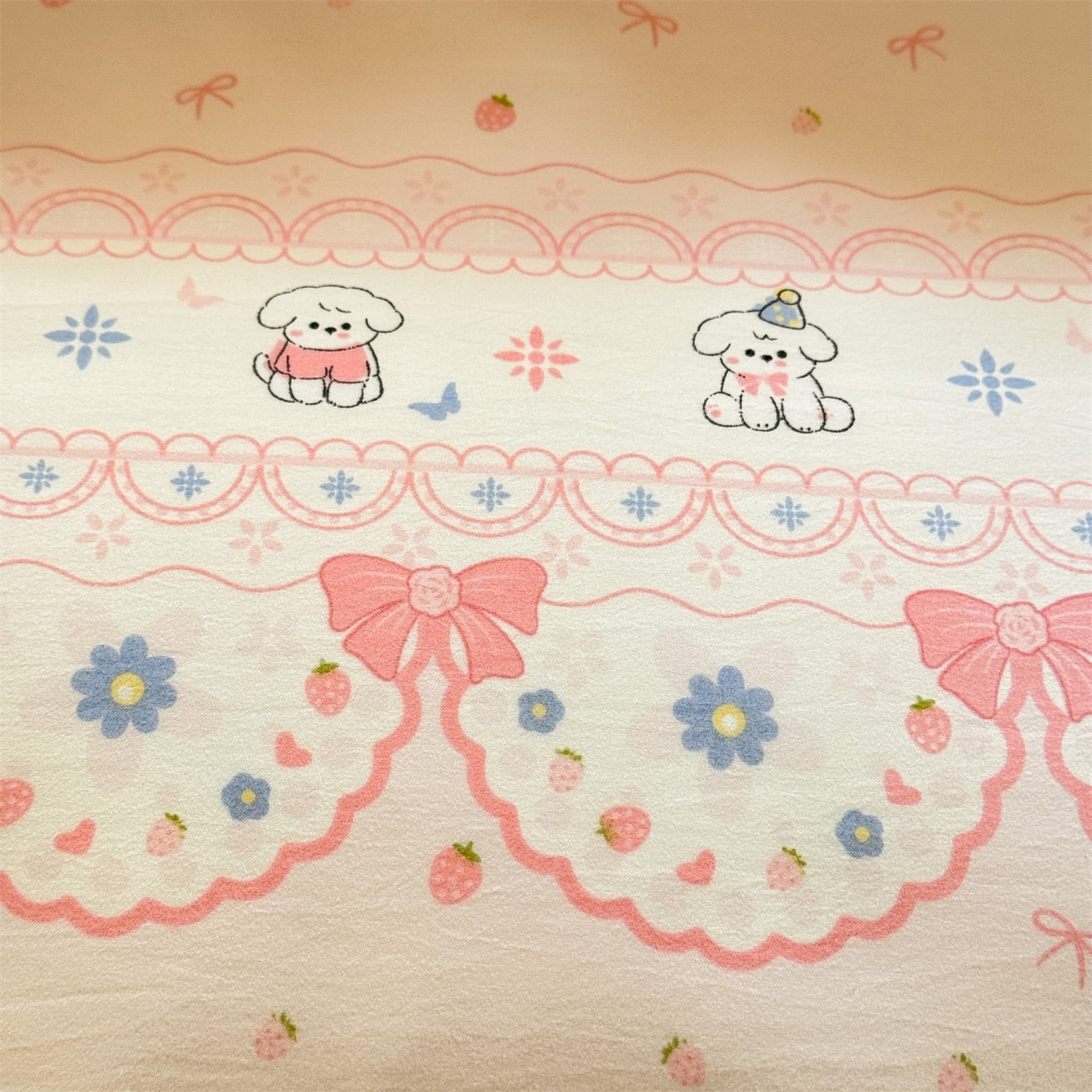 91家纺网 家纺一手货源 找家纺 （总）经年 2026新款学生季上下铺韩版花边水洗云朵棉学生宿舍三件套四件套