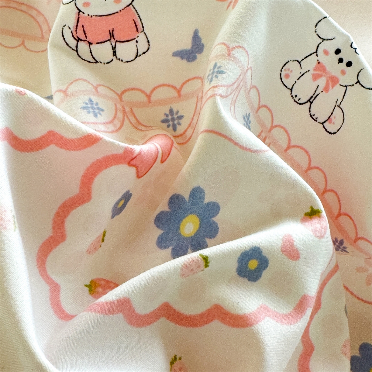 91家纺网 家纺一手货源 找家纺 （总）经年 2026新款学生季上下铺韩版花边水洗云朵棉学生宿舍三件套四件套