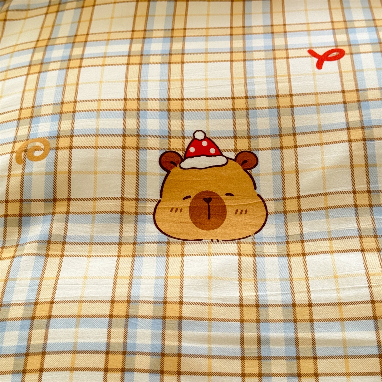 91家纺网 家纺一手货源 找家纺 经年 2026新款学生季上下铺韩版花边水洗云朵棉学生宿舍三件套四件套 卡皮吧啦