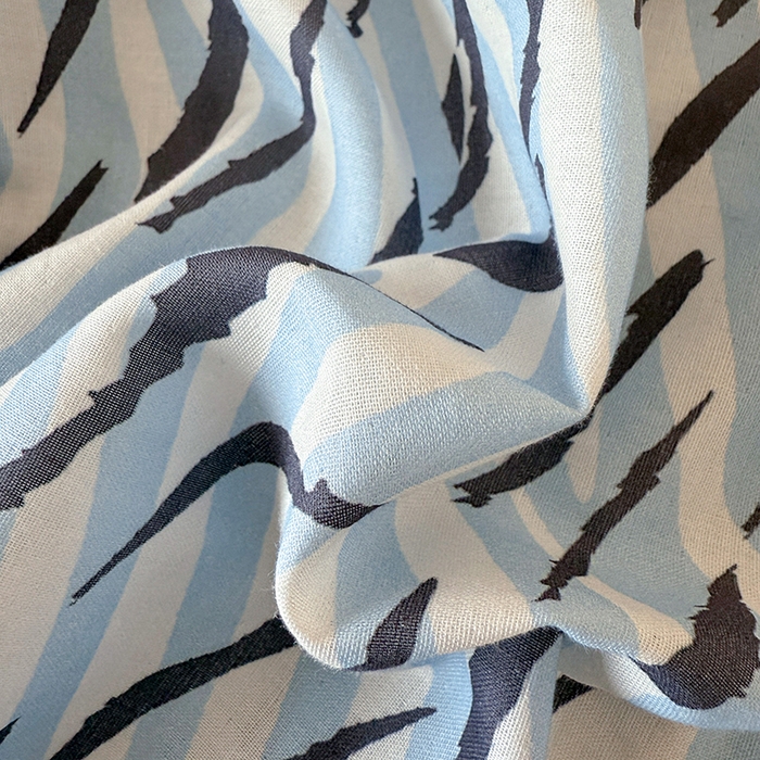 91家纺网 家纺一手货源 找家纺 宅家居 2026新款A类轻法式复古赫本风印花纯棉有氧双层纱花边斑马纹黑色韩式花边四件套 斑马纹-蓝色