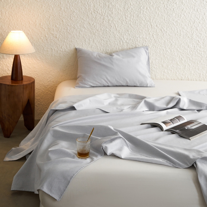 91家纺网 家纺一手货源 找家纺 小懒猪 2026新品全棉纯棉老粗布单品床单床单单件凉席席子 莱卡灰