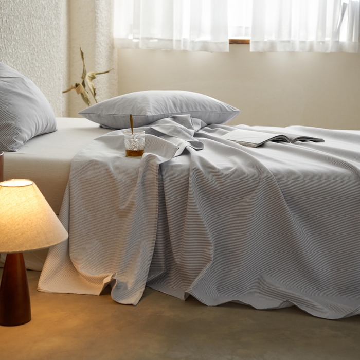 91家纺网 家纺一手货源 找家纺 小懒猪 2026新品全棉纯棉老粗布单品床单床单单件凉席席子 莱卡灰