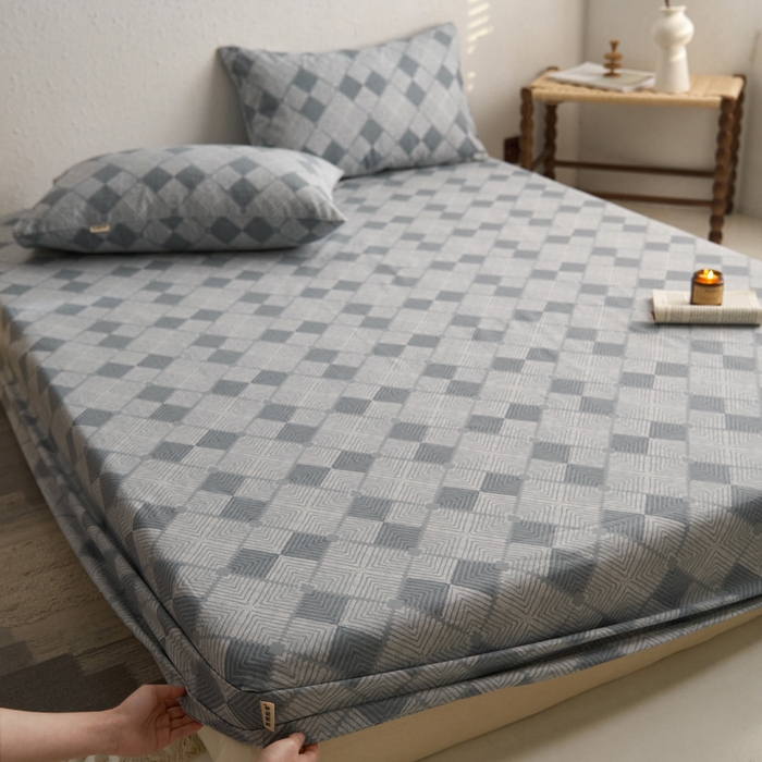 91家纺网 家纺一手货源 找家纺 （总）小懒猪 2026新品全棉纯棉老粗布单品床笠床笠单件凉席席子