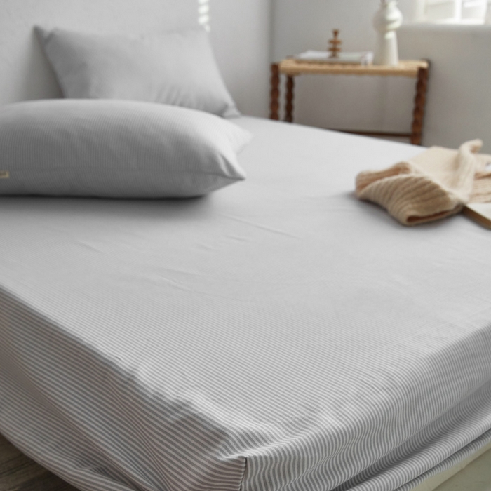 小懒猪 2026新品全棉纯棉老粗布单品床笠床笠单件凉席席子 莱卡灰