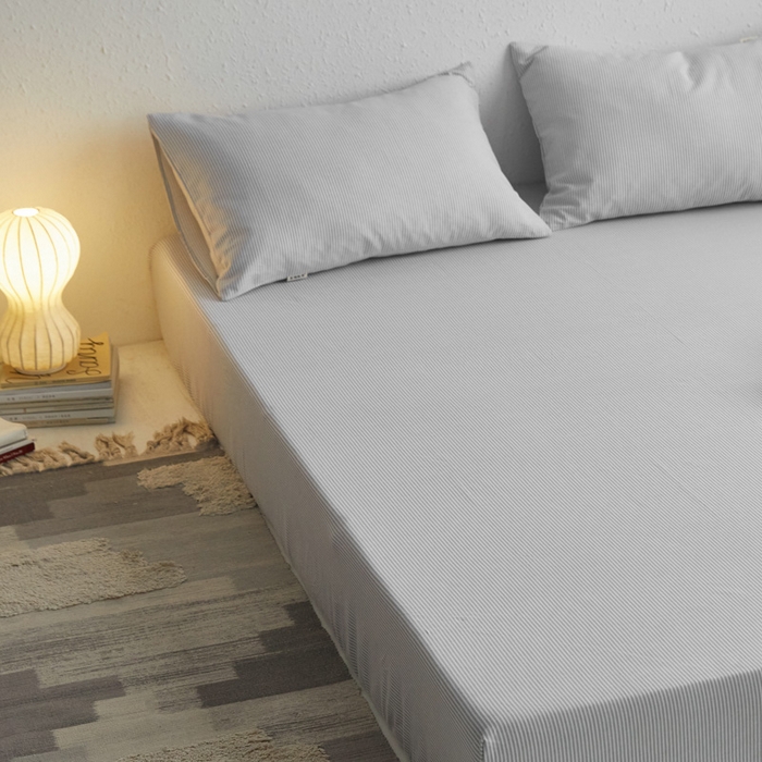 91家纺网 家纺一手货源 找家纺 小懒猪 2026新品全棉纯棉老粗布单品床笠床笠单件凉席席子 莱卡灰