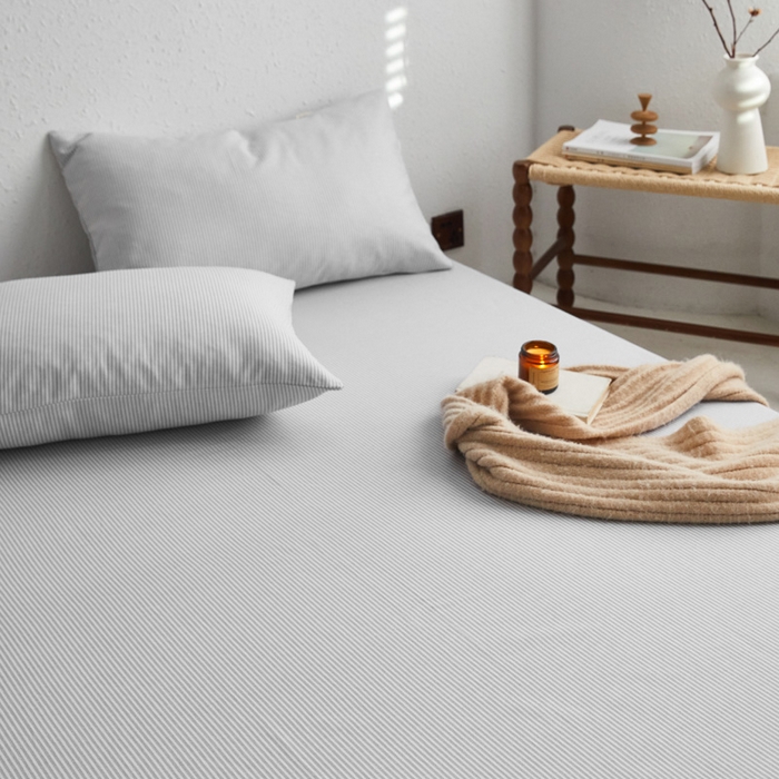 91家纺网 家纺一手货源 找家纺 小懒猪 2026新品全棉纯棉老粗布单品床笠床笠单件凉席席子 莱卡灰