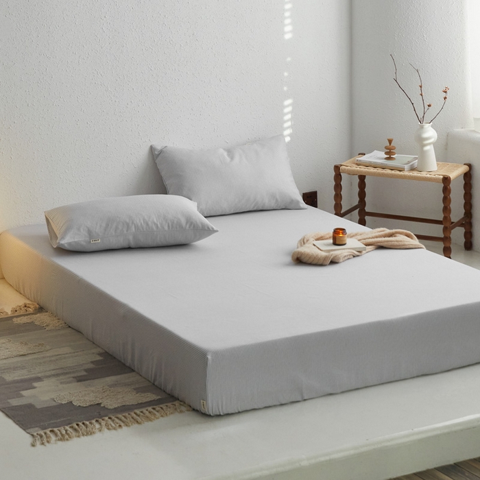 91家纺网 家纺一手货源 找家纺 小懒猪 2026新品全棉纯棉老粗布单品床笠床笠单件凉席席子 莱卡灰