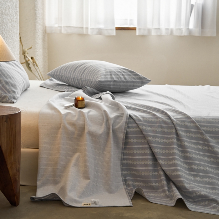 91家纺网 家纺一手货源 找家纺 小懒猪 2026新品全棉纯棉老粗布单品床单床单单件凉席席子 铃芽