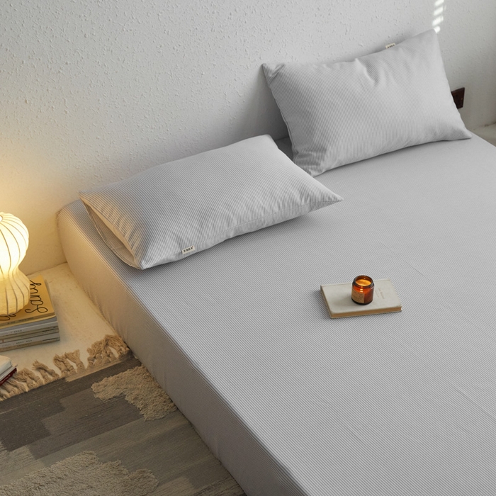 91家纺网 家纺一手货源 找家纺 小懒猪 2026新品全棉纯棉老粗布单品床笠床笠单件凉席席子 莱卡灰