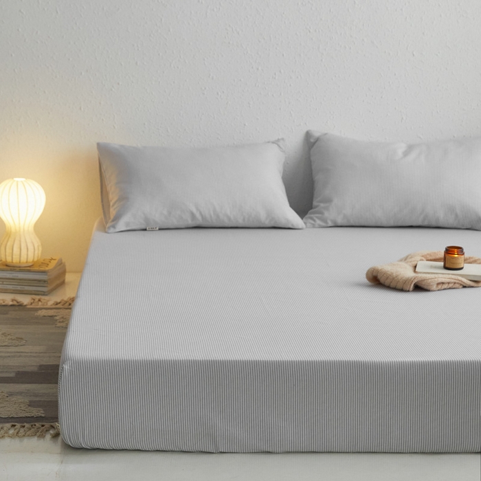 91家纺网 家纺一手货源 找家纺 小懒猪 2026新品全棉纯棉老粗布单品床笠床笠单件凉席席子 莱卡灰