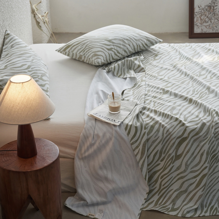 91家纺网 家纺一手货源 找家纺 小懒猪 2026新品全棉纯棉老粗布单品床单床单单件凉席席子 绿漾