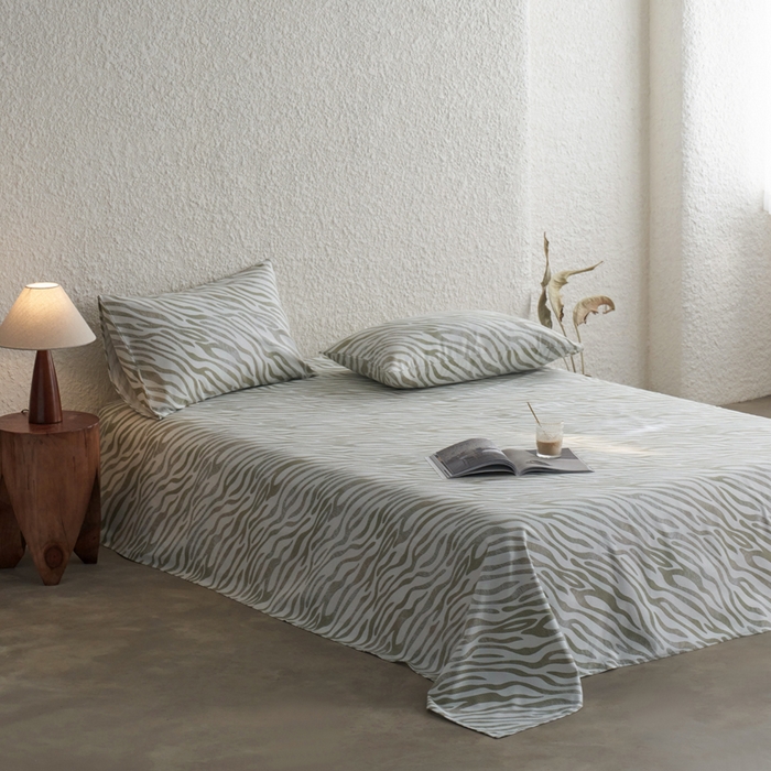 91家纺网 家纺一手货源 找家纺 小懒猪 2026新品全棉纯棉老粗布单品床单床单单件凉席席子 绿漾