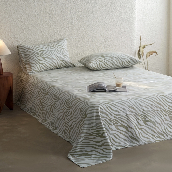 91家纺网 家纺一手货源 找家纺 小懒猪 2026新品全棉纯棉老粗布单品床单床单单件凉席席子 绿漾